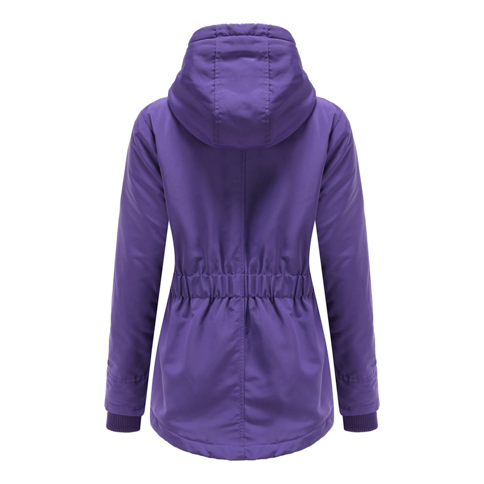 Generico Cappotto Invernale Donna, Giacca Donna Invernale Impermeabile con Cappuccio Antivento Media Lugghezza Giacca Foderato in Pile Caldo Ed Elegante Cappotti per Outdoor