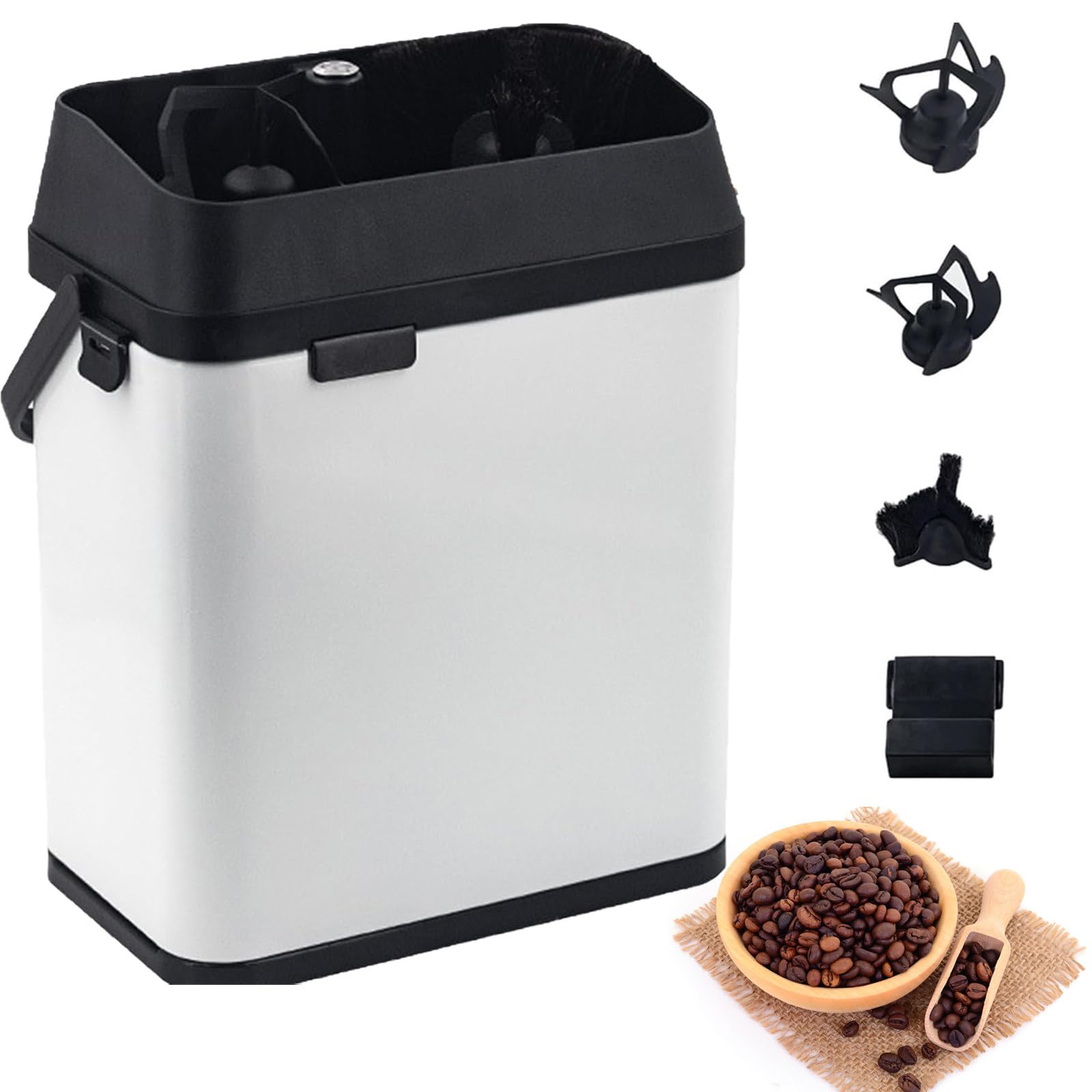 Nettoyeur de Porte-Filtre Expresso, Accessoires pour Bar à Café à Domicile, avec Cepillo et Raspateurs, pour Usage Polyvalent White