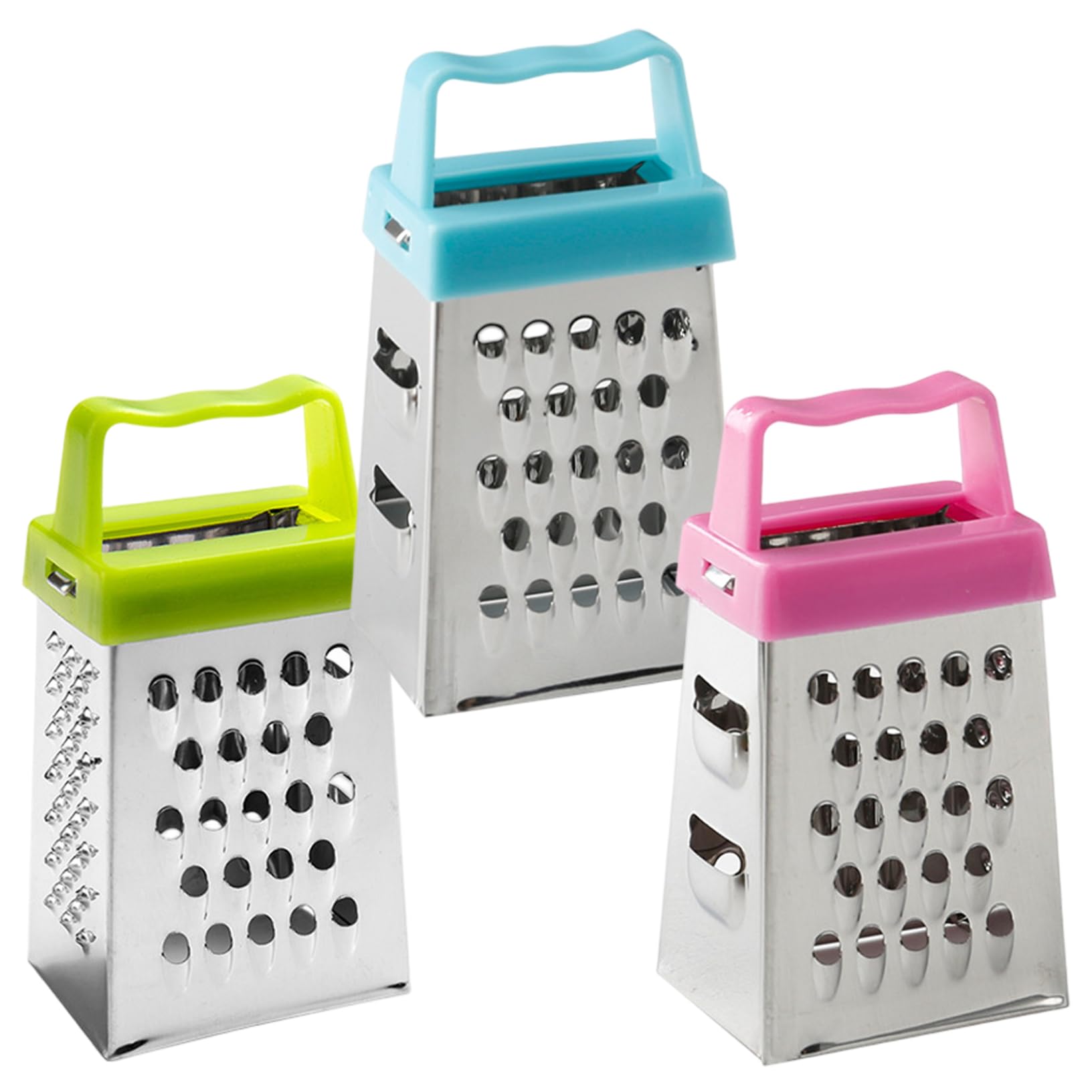 Pineeseatile 3Pcs Small Cheese Grater Stainless Steel Box for Home Kitchen, Graters with Handle Multi-functional Vegetable Slicer Kitchen Gadget