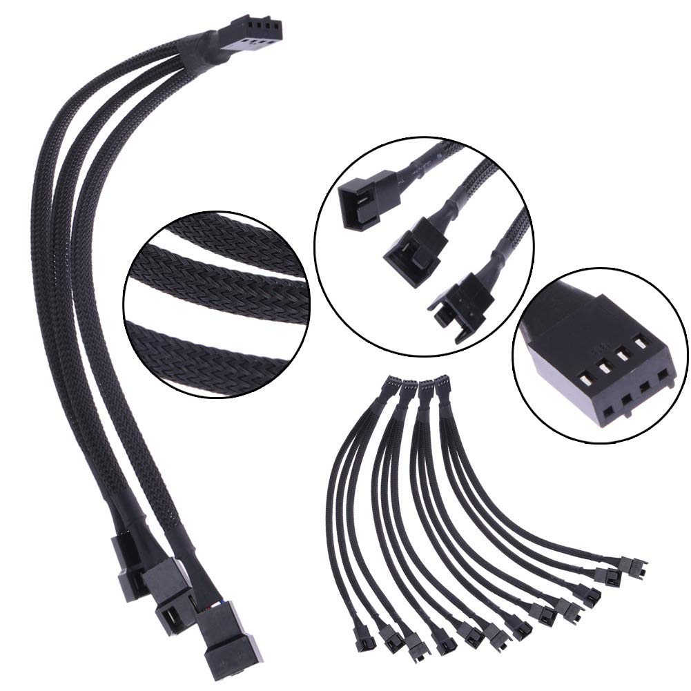 Cavo Splitter Ventola PC 3 Pezzi - Convertitore PWM 4 Pin Da 1 A 3 Per Ventole Computer - Foto 6