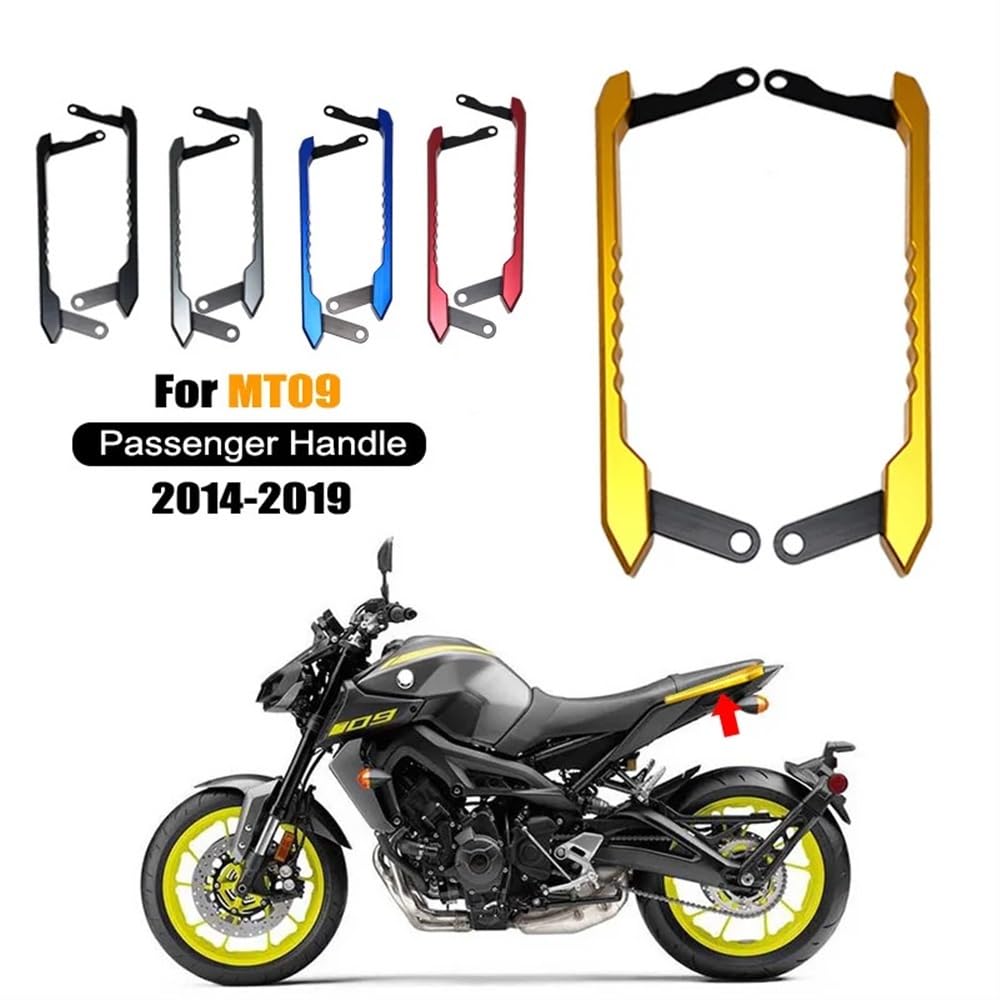 Barres D'appui Arrière Pour Yamaha MT-09 / FZ09 2021-2023 - Aluminium CNC - Bleu Ou Noir - Pour Passager - 8