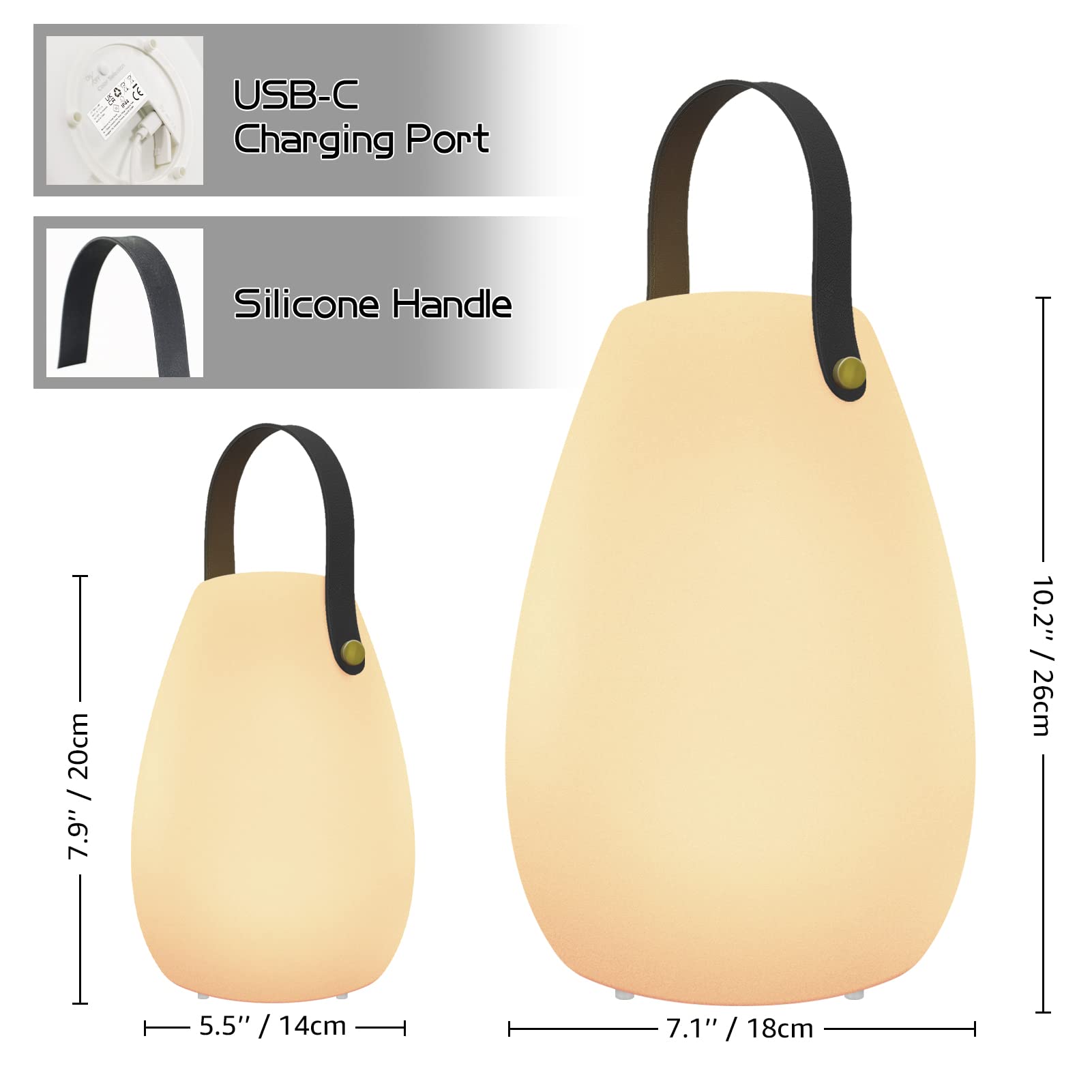 MALUX 2 Stück LED Outdoor Lampe Kabellose Tischlampe Dimmbare IP44 Campinglampe mit Fernbedienung für Garten Terrasse Balkon Hof Camping Ferienhaus