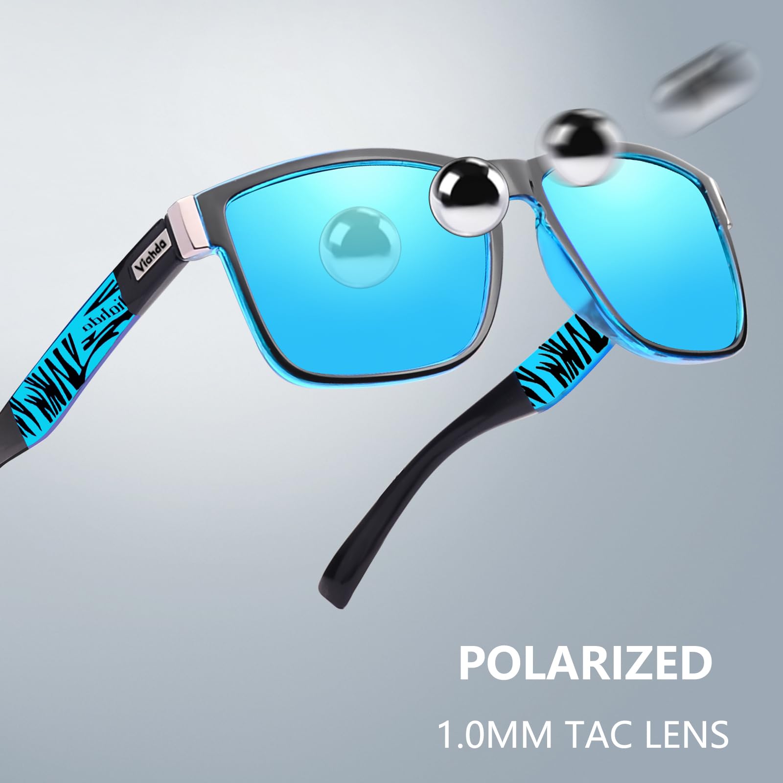 HD6009 - Occhiali da sole polarizzati sportivi da uomo, ciclismo, corsa, pesca, golf, occhiali da sole alla moda, da donna, blu, blu scuro, verde