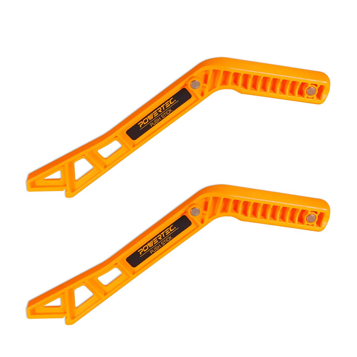 POWERTEC 71337P2 Deluxe Magnetic Push Stick for Table Saws, Router Tables, Band Saws & Jointers, Dual Ergonomic Handles w/Max Grip, Hand Protection fo Woodworking, Safety for Woodworkers – 2 Pack