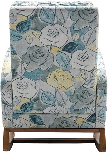 Miniatura 7 de TRIPLE TREE Mecedora moderna silla mecedora tapizada con respaldo alto y base de madera cómoda silla mecedora para sala de estar dormitorio sala de