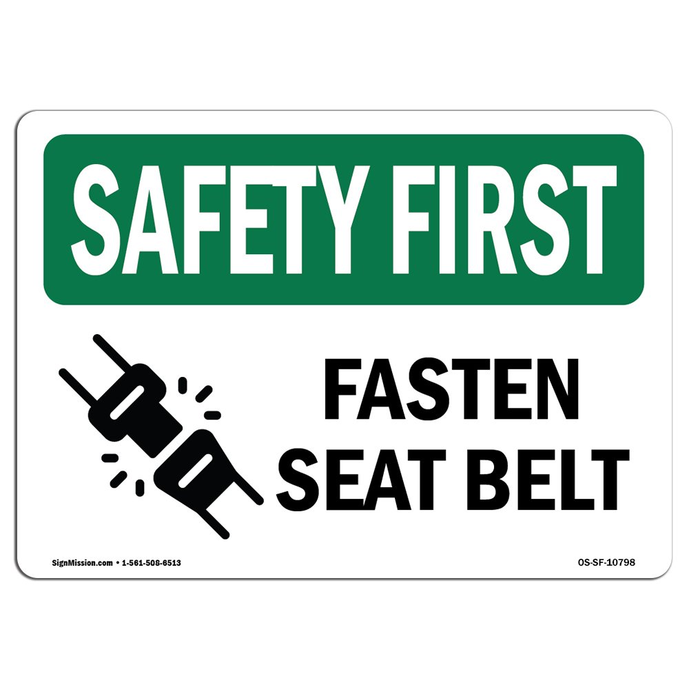 OSHA Safety First Sign - Safety Glasses Beyond This Point with Symbol | Vinyl Label Decal | Protect Your Business, Work Site, Warehouse | Made in The