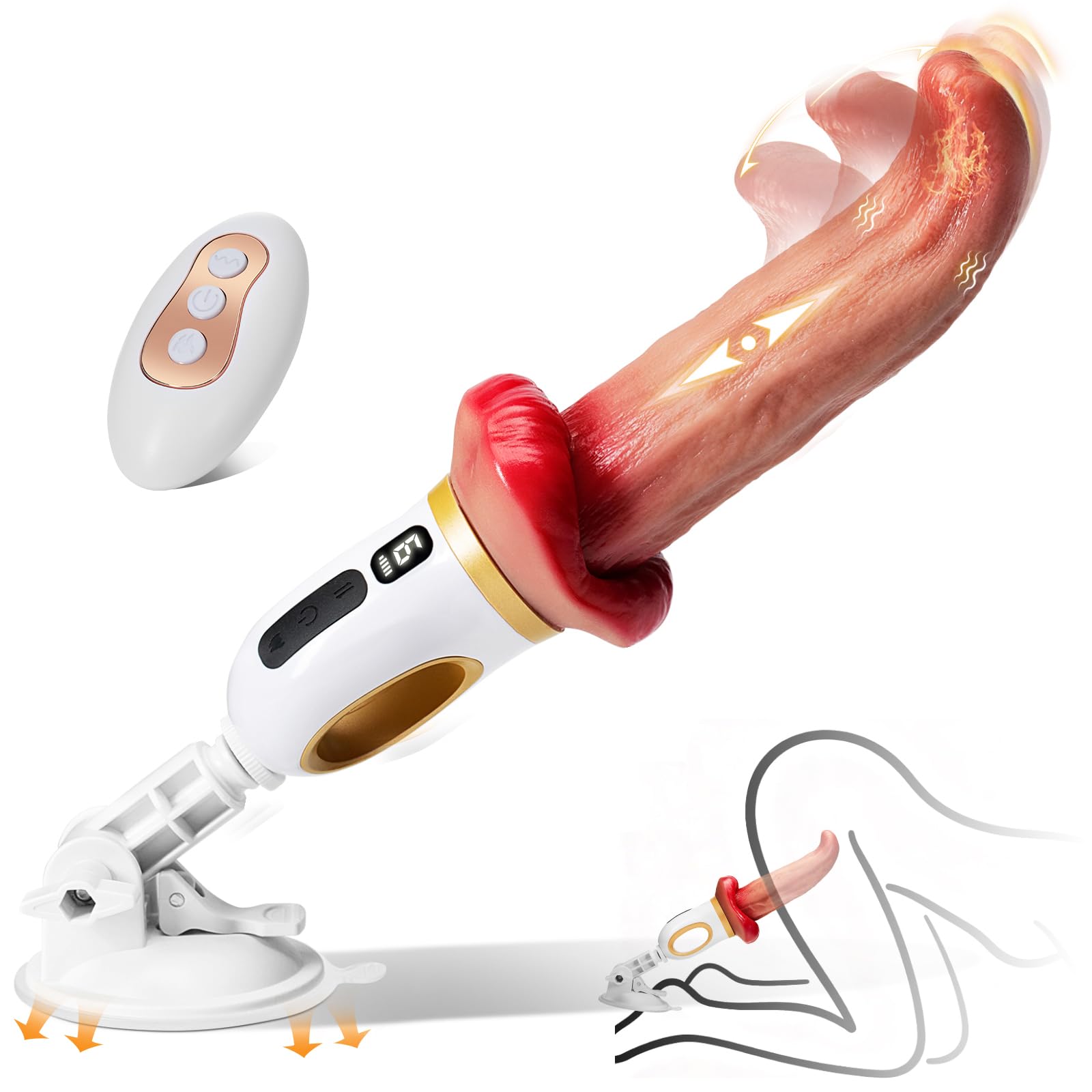Sex Machine Thrusting Trigger Dildo Magic Tongue Adult Sex Toys for Women Men with Big Suction Cup 9
