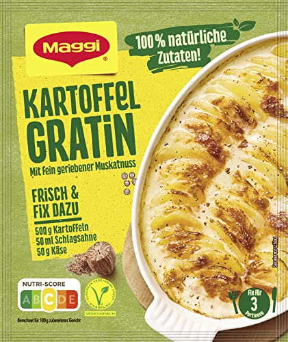 MAGGI Fix für Kartoffel Gratin, Würzmischung, 100% natürliche Zutaten, für 3 Portionen, 1er Pack (1 x 43g)