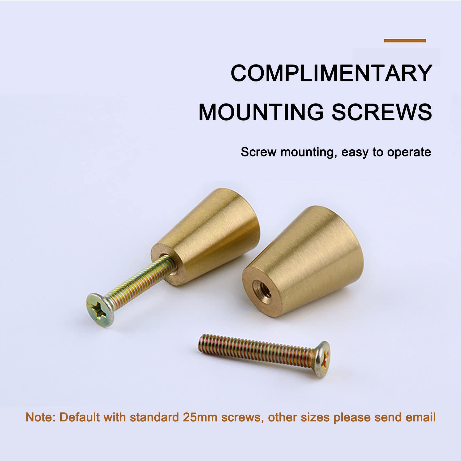 6 Stück Kegel-Schrankknöpfe, Massivem Messing Türknöpfe Zieht, Gold Messing Kabinett Knöpfe, Pull Handle Für Bad Küche Schrank Möbel Home Dcoration (20X25mm)