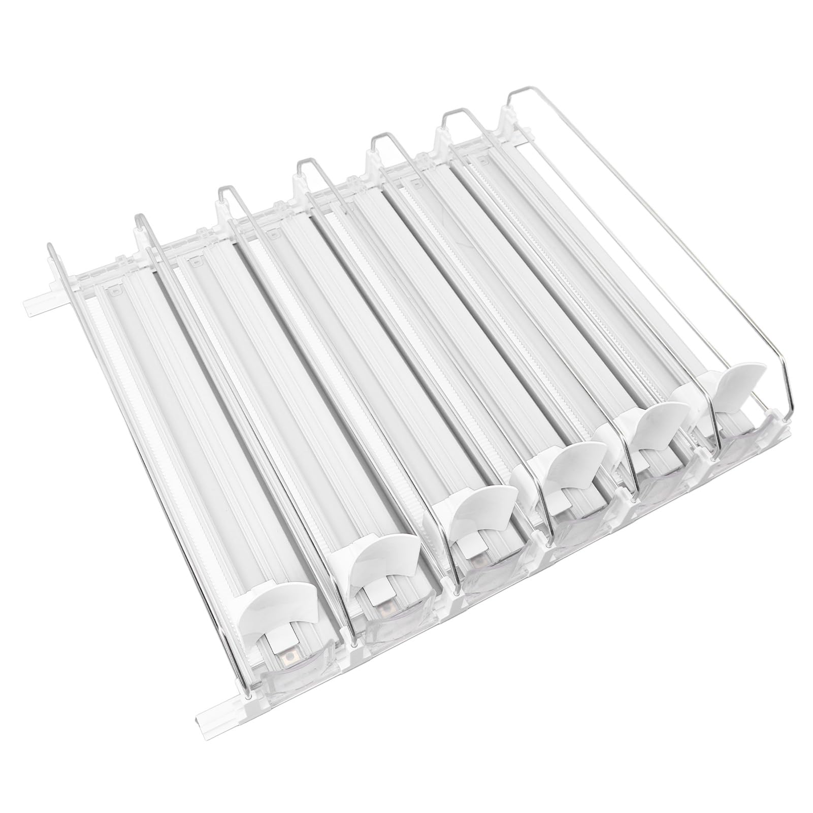 Organizador de Bebidas con Riel Deslizante, Dispensador de Latas de Refrigerador Autoempujable para Refrigerador, Organizador de Botellas de Cerveza de Ancho Ajustable, Sostiene