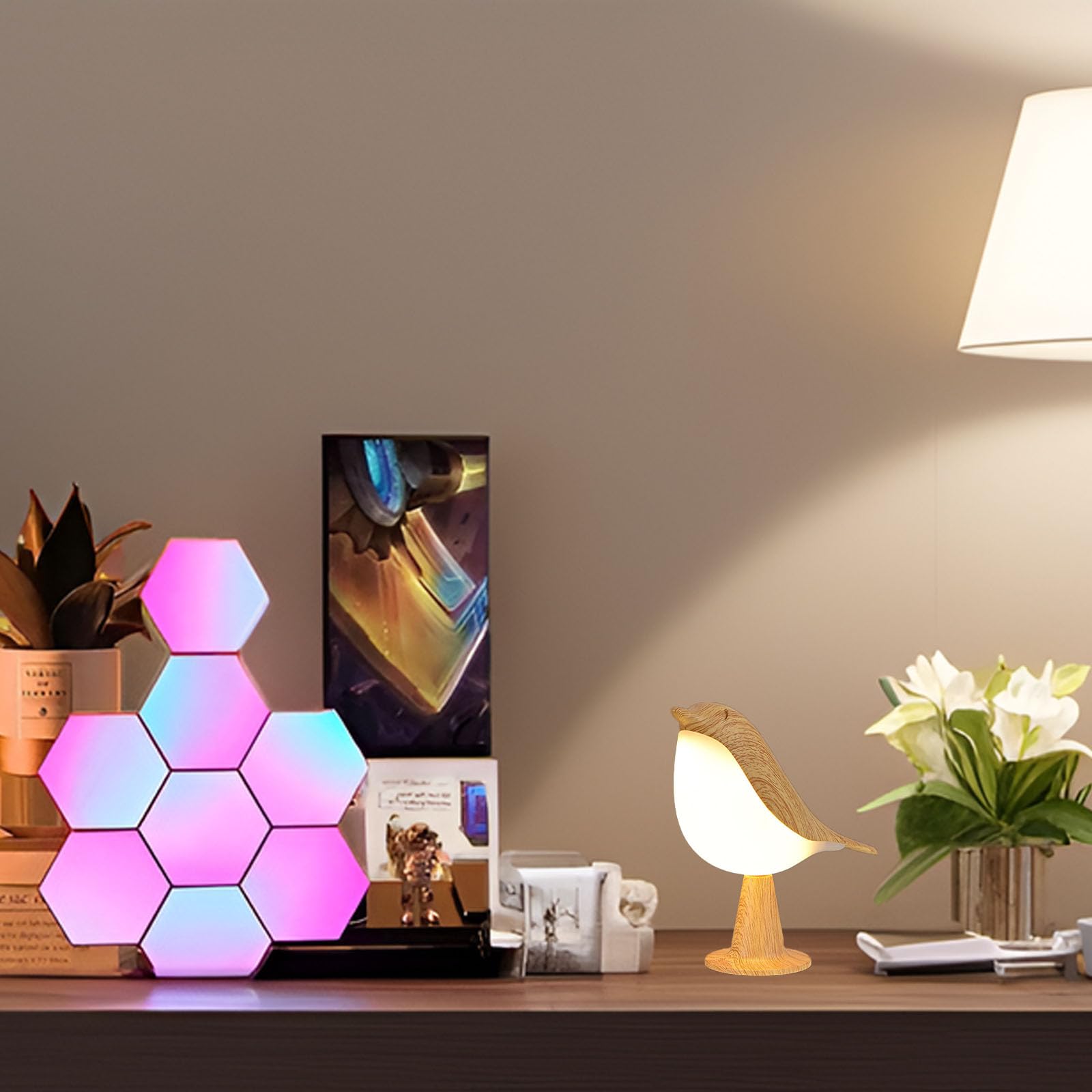RGBIC Gaming Light + Bird Lamp Small Table Lamp