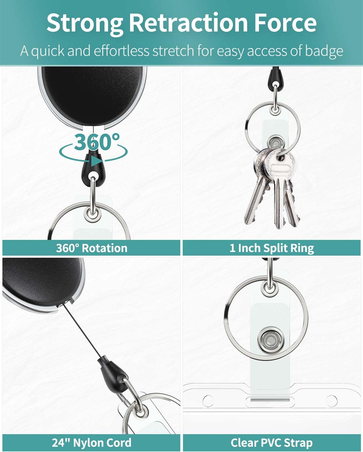 Narcilors Porte-badge Vertical Pour 2 Cartes Avec Emplacements Pour Les Pouces, Rigide Pour Cartes D'identité, Cartes De Crédit Et Laissez-passer, étui De Protection En Polycarbonate Transparent Avec