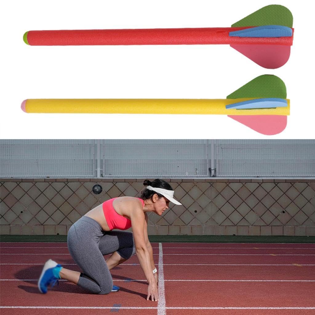 2 Stück weiche Speere für Leichtathletik, Speere für Sportler, tragbar, Spaß beim Werfen, Übungsspeere, Trainingsspeere