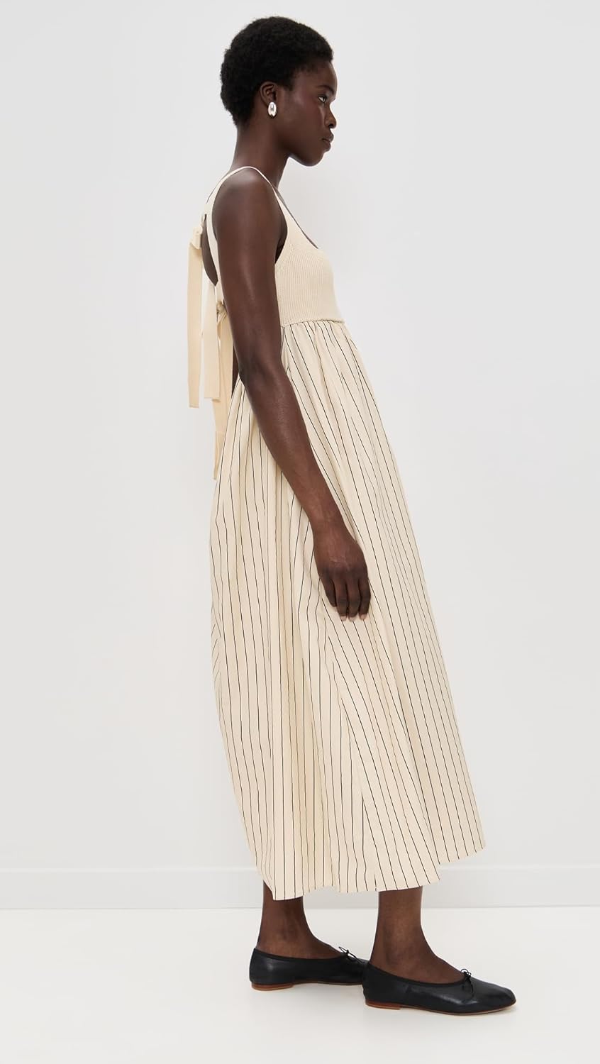 English Factory Women's Tie Back Knit Combo Striped Dress - Image 4