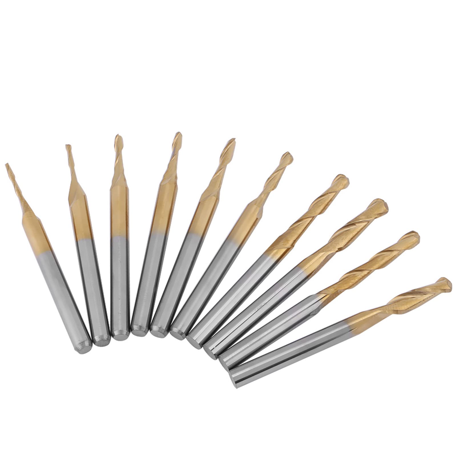 Brocas de fresa de punta de carburo de tungsteno recubiertas, vástago de 3,175 mm para grabar agujeros de fresado, ranuras en placas de circuito, plásticos, acero inoxidable