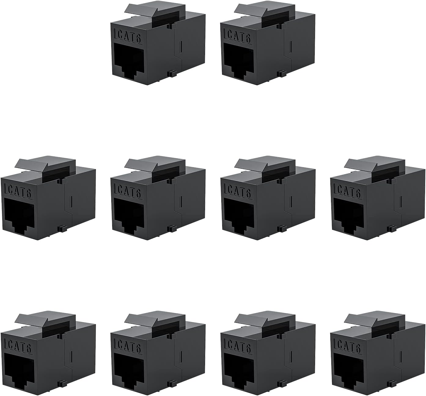 ZUZONG 10 PCS Cat6 RJ45 Keystone Coupler, Cat6 Keystone