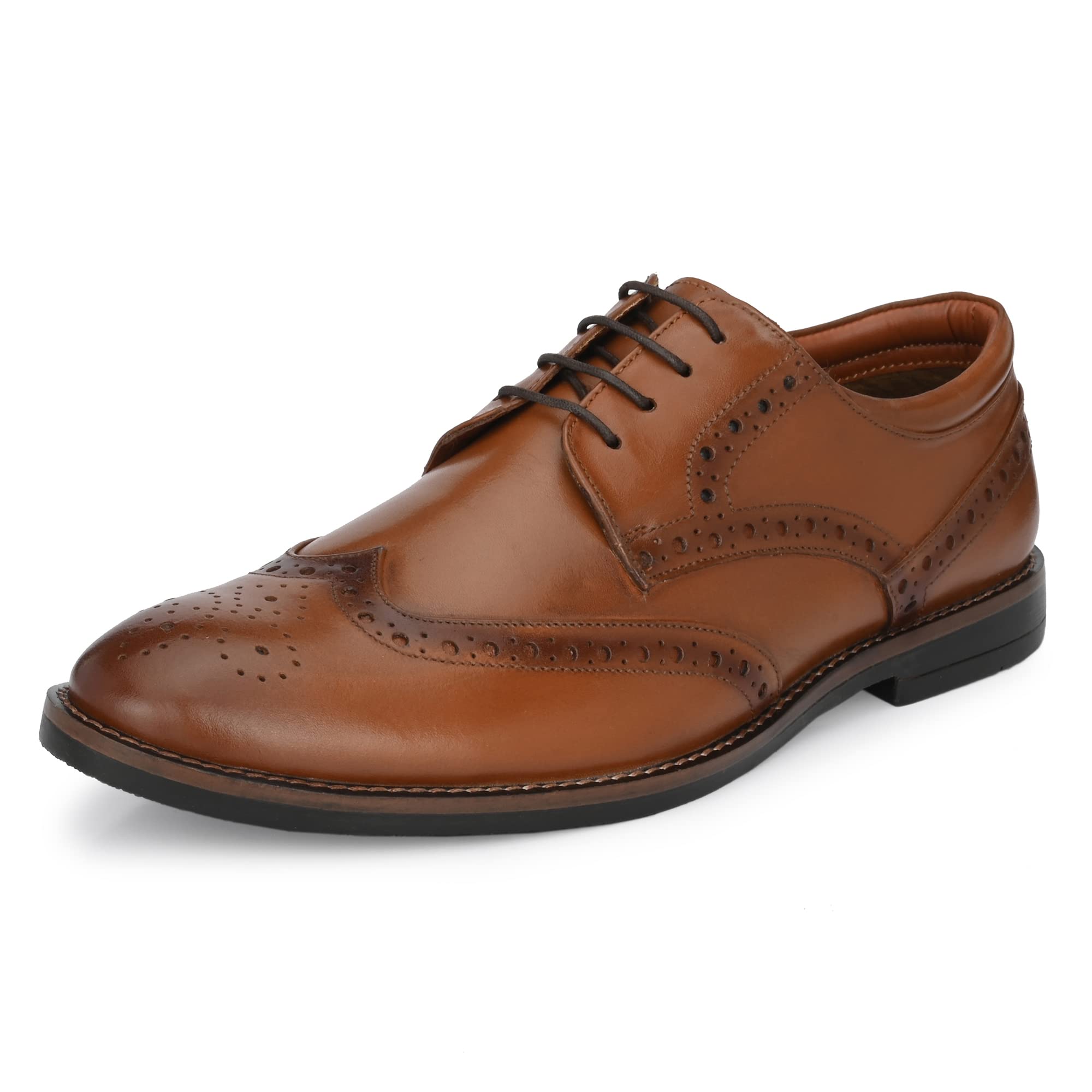 auserio Men's Full Grain Leather Lace Up Formal Shoes | Anti Skid Sole | Padded Collar | Antimicrobial & Heat-Insulating | Shoes for Office & Parties & All Occasions (SSE 96.97.438)-picture-28