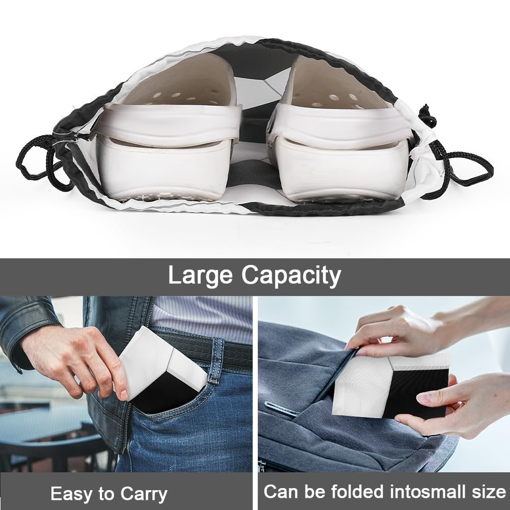 DiULi Lot de 4 Sacs de Sport à Cordon Enfant Football, Sac de Gym Léger avec Cordon de Serrage Réglable, Sac à Dos Imperméable avec Imprimé Sport, Sac de Rangement Pliable pour École et Entraînement
