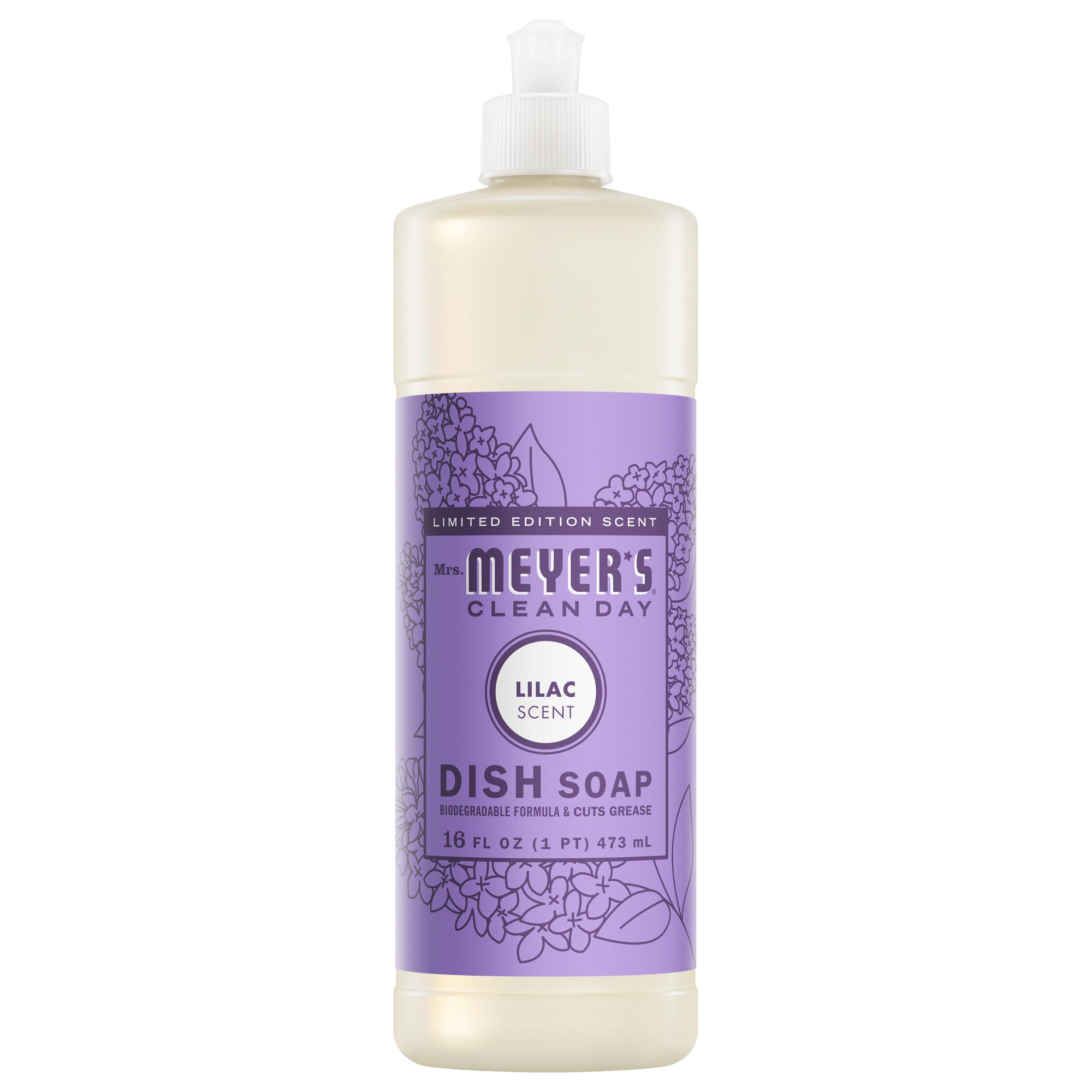 MRS. MEYER'S CLEAN DAY Liquid Dish Soap, Lilac, 16 fl. oz