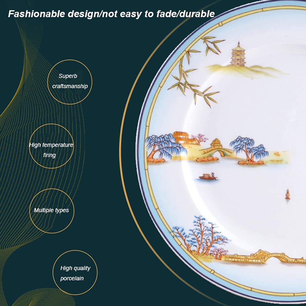 Service de Table en Porcelaine Tendre, 46 pièces, Service de Table de Style européen, Service de Vaisselle en céramique pour 10 Personnes, Style 12 (Style 4)(