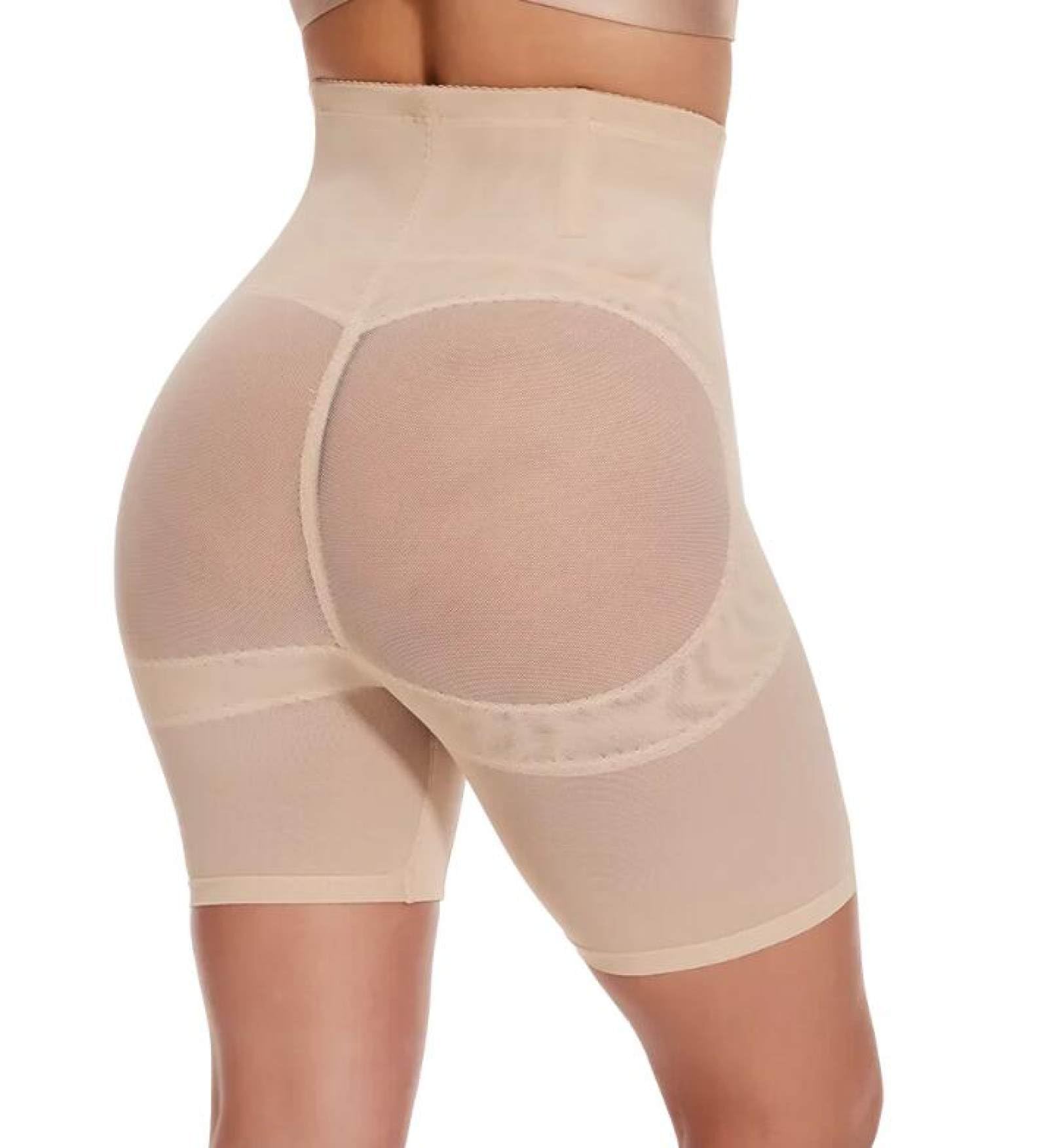 MMRTDJDR Shapewear podnośnika tyłek dla kobiet - Beżowa siatka z wysokiej talii poporodowe majtki Kariski, majtki, bezszwaniowe skrót od pobrania uda