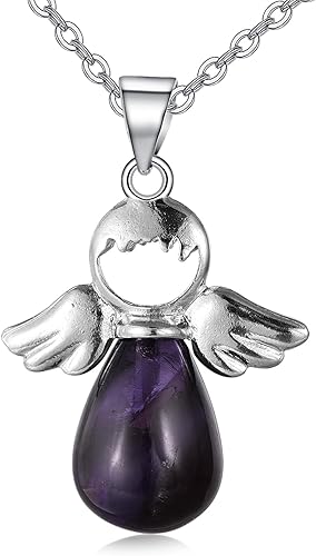 JBAERD Collar de cristal curativo de cuarzo rosa natural envuelto en flores, dije de piedra preciosa hexagonal puntiaguda para curación de reiki,