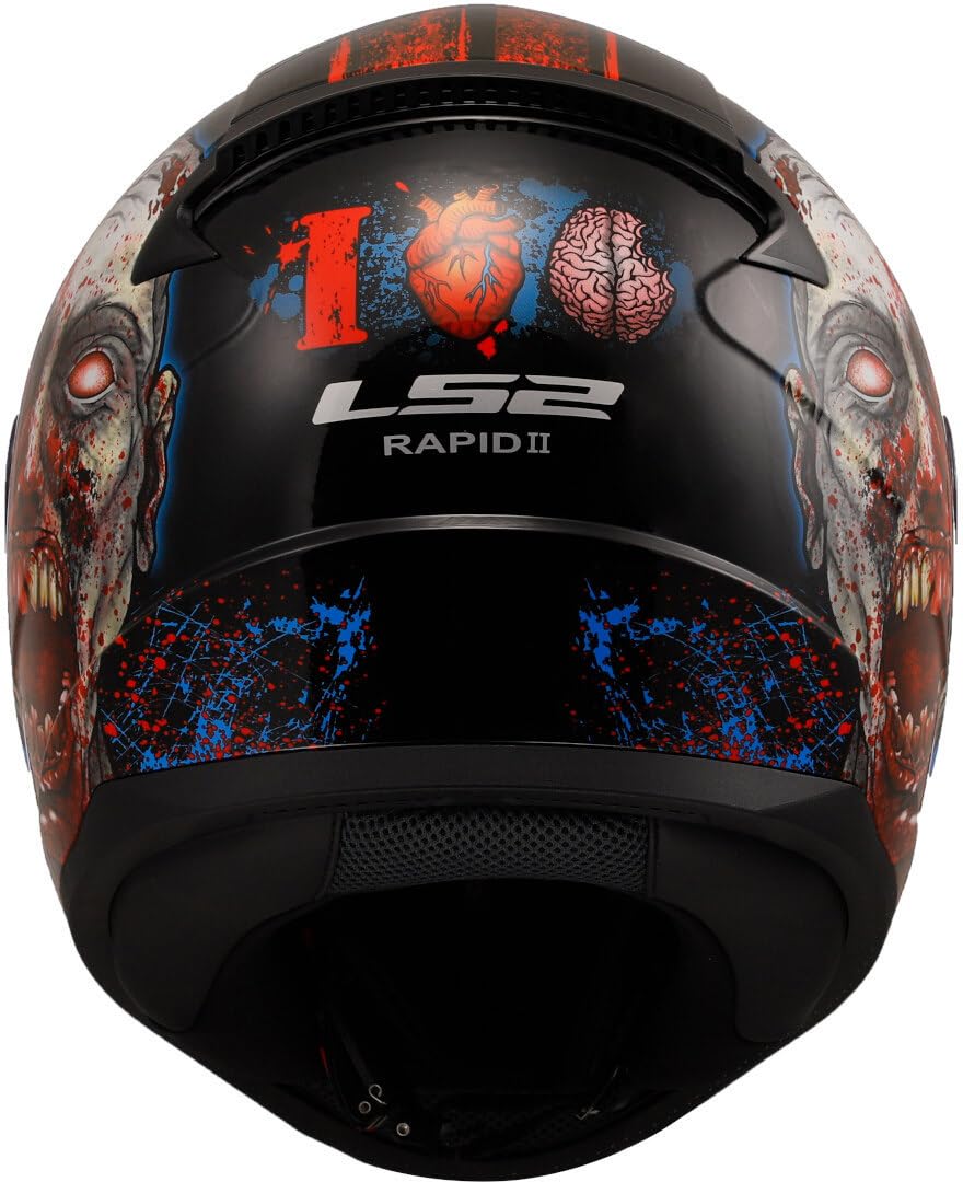 LS2, Casque Moto Intégral Rapid II Zombie Black Red,