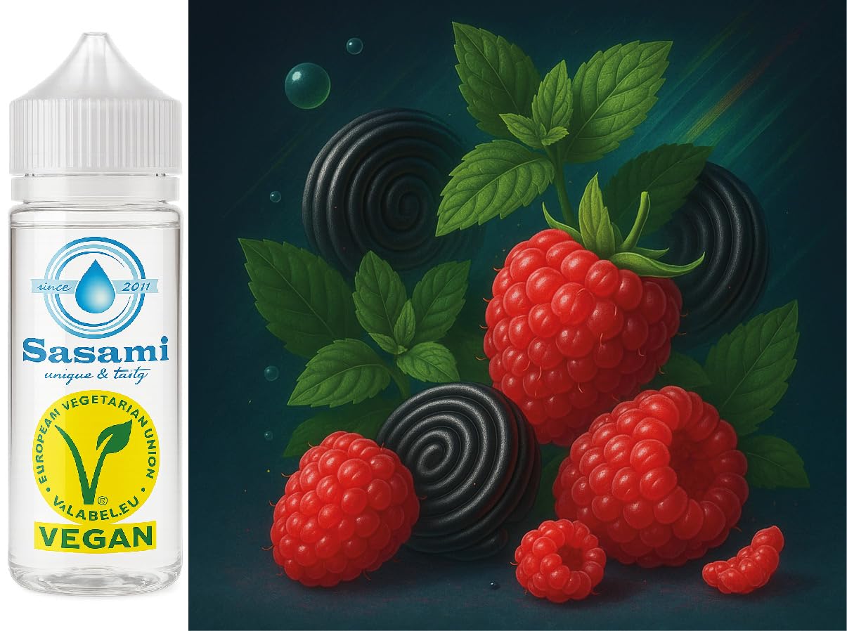 Raspberry Noir - lampone-liquirizia-menta aroma concentrato - vegano - Sasami - 100ml