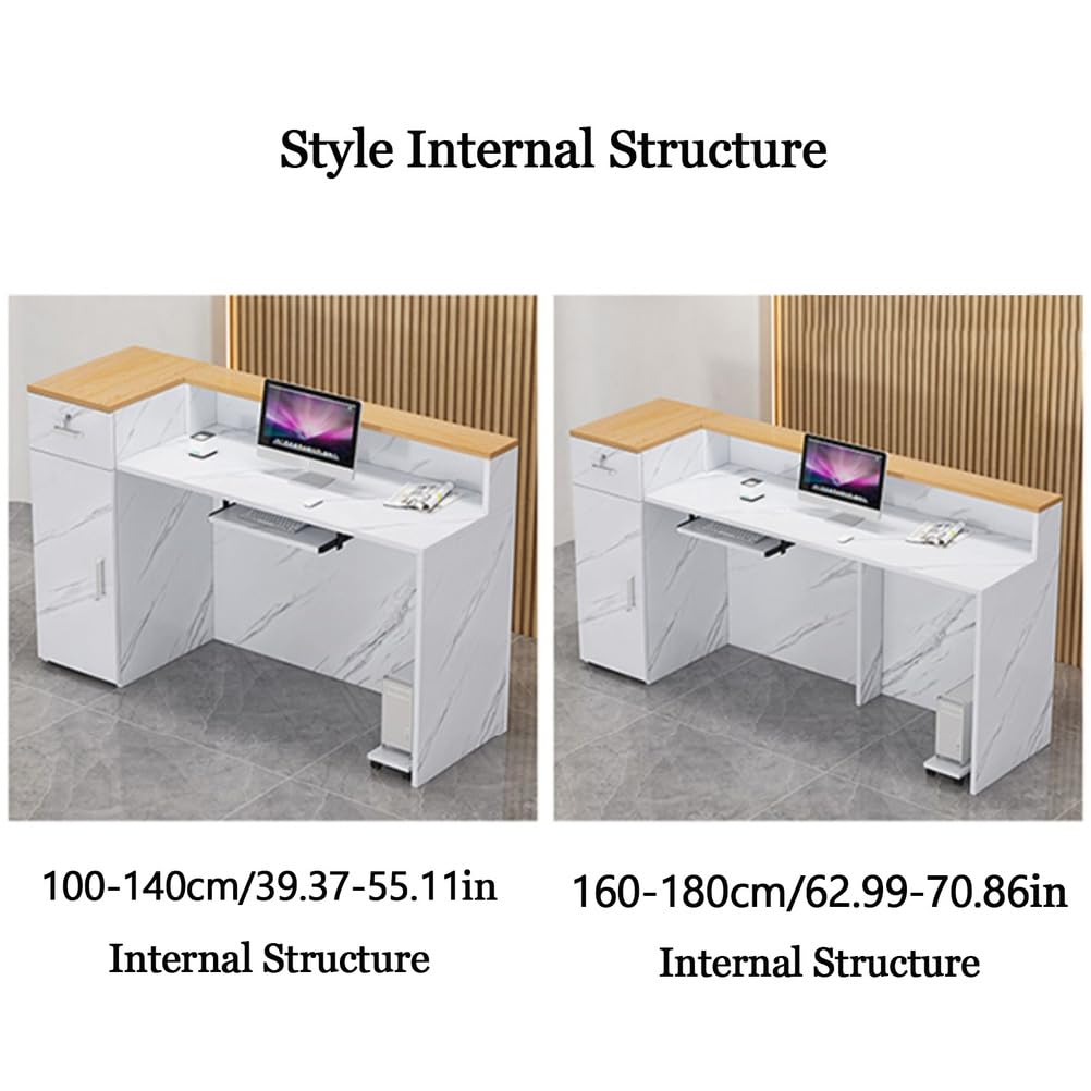 Recept Desk moderno con serratura Ders & tastiera vassoio 160 x 45 cm hall bancone ufficio front desk con cavo ment per saloni e aziende