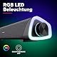 Trust Liro Soundbar PC Lautsprecher 12W, Stereo Computer Boxen mit RGB LED Beleuchtung, Klinke 3,5 mm AUX, USB Betrieb Sound Bar für PC Laptop Desktop Tablet Smartphone TV, Schwarz