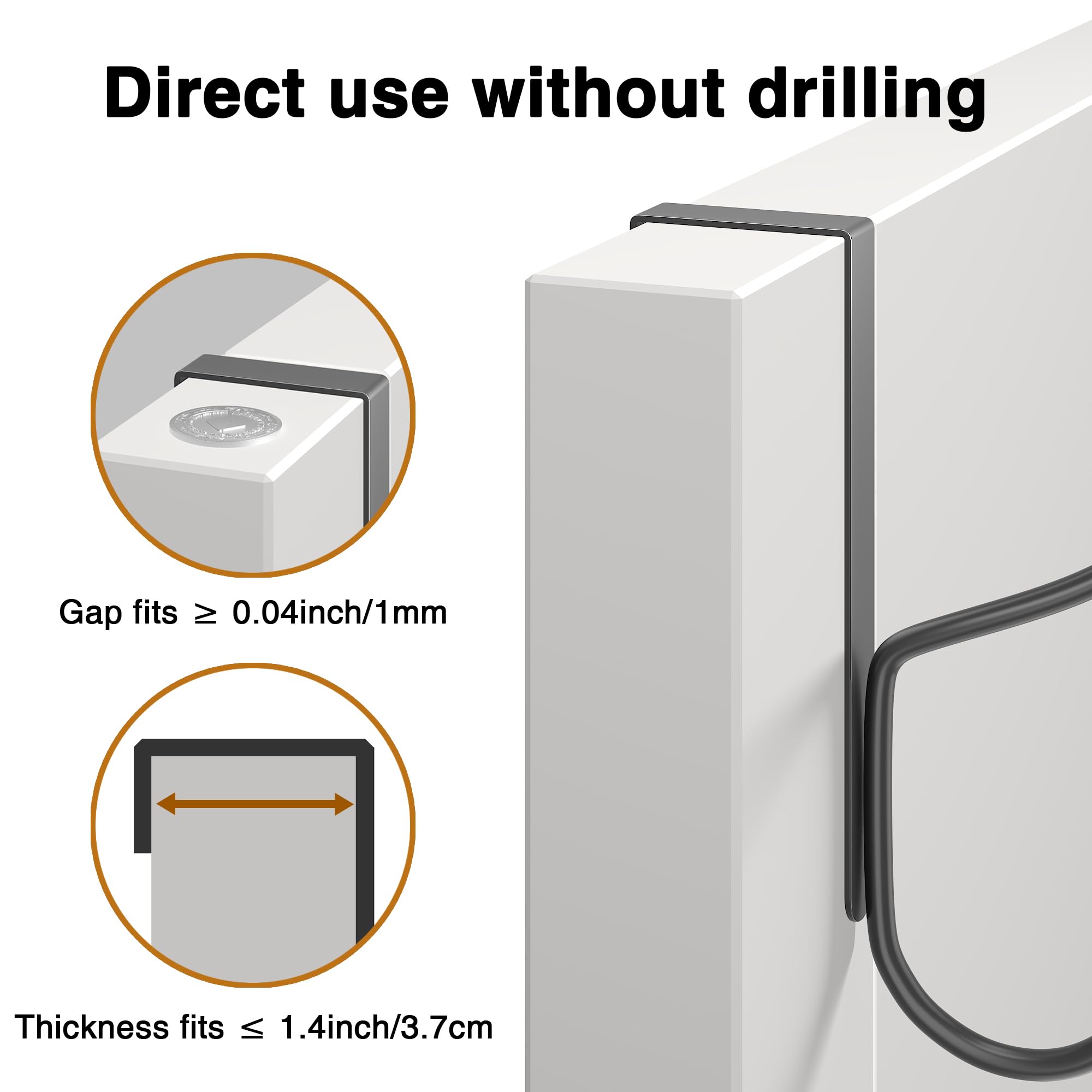 niffgaff Over Door Hook 2-Pack, Heavy Duty Door Hanger, Fits Interior Doors 1.4 Inches Thick, Organize Coats, Hats, Towels - Image 4
