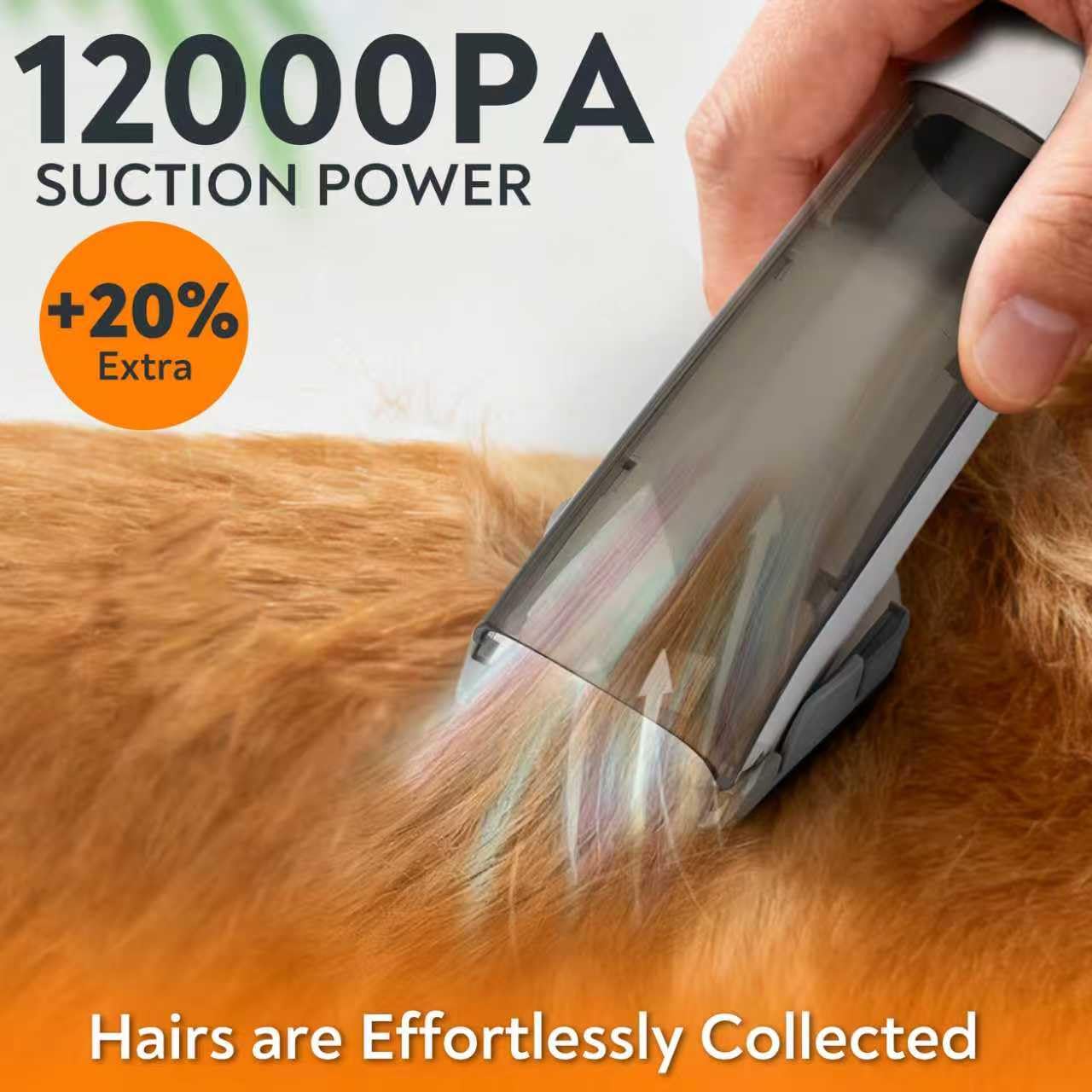 Pet Grooming Vacuum for Dogs & Cats, 12kPa Strong Suction, ≤50dB Quiet, 2L Dust Cup, 5-in-1 Grooming Kit with Ceramic Clippers, 6 Guide Combs, Vacuum for Shedding & Long-Haired Breeds - image 5