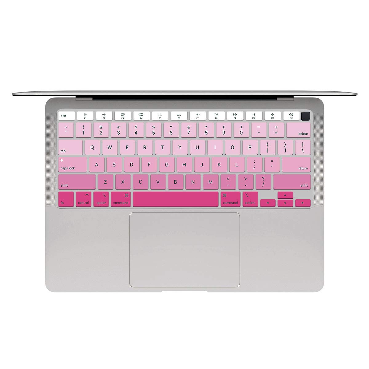 Rainbow Tastatur-Abdeckung A2179 Silikon Schutzhülle Tastaturschutz für MacBook Air 13 Zoll mit Touch ID A2337 M1 Chip US-Layout (nicht passend für 2018–2019 Version), Ombre Pink