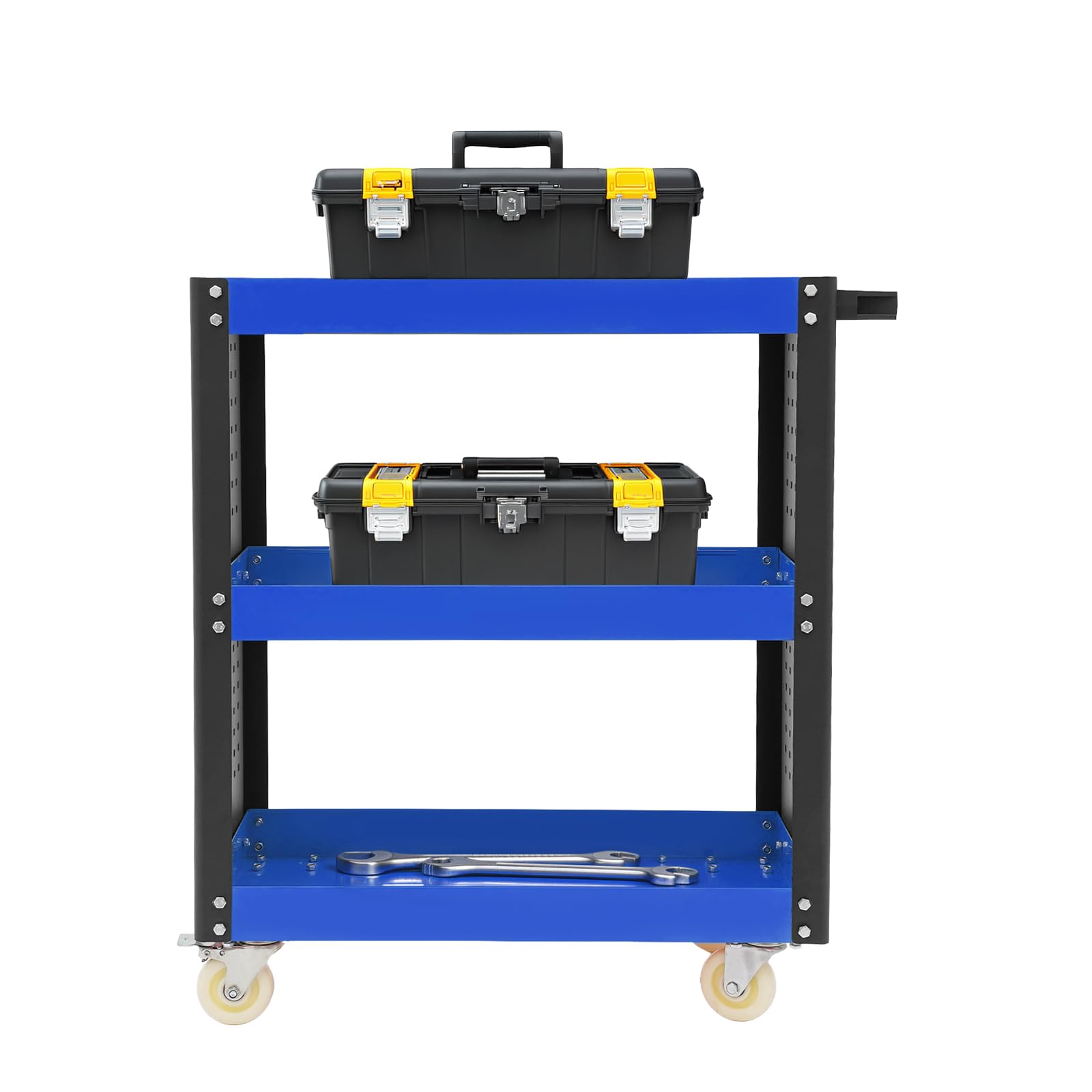 Carrello da officina con ruote, 3 ripiani, mobile portautensili