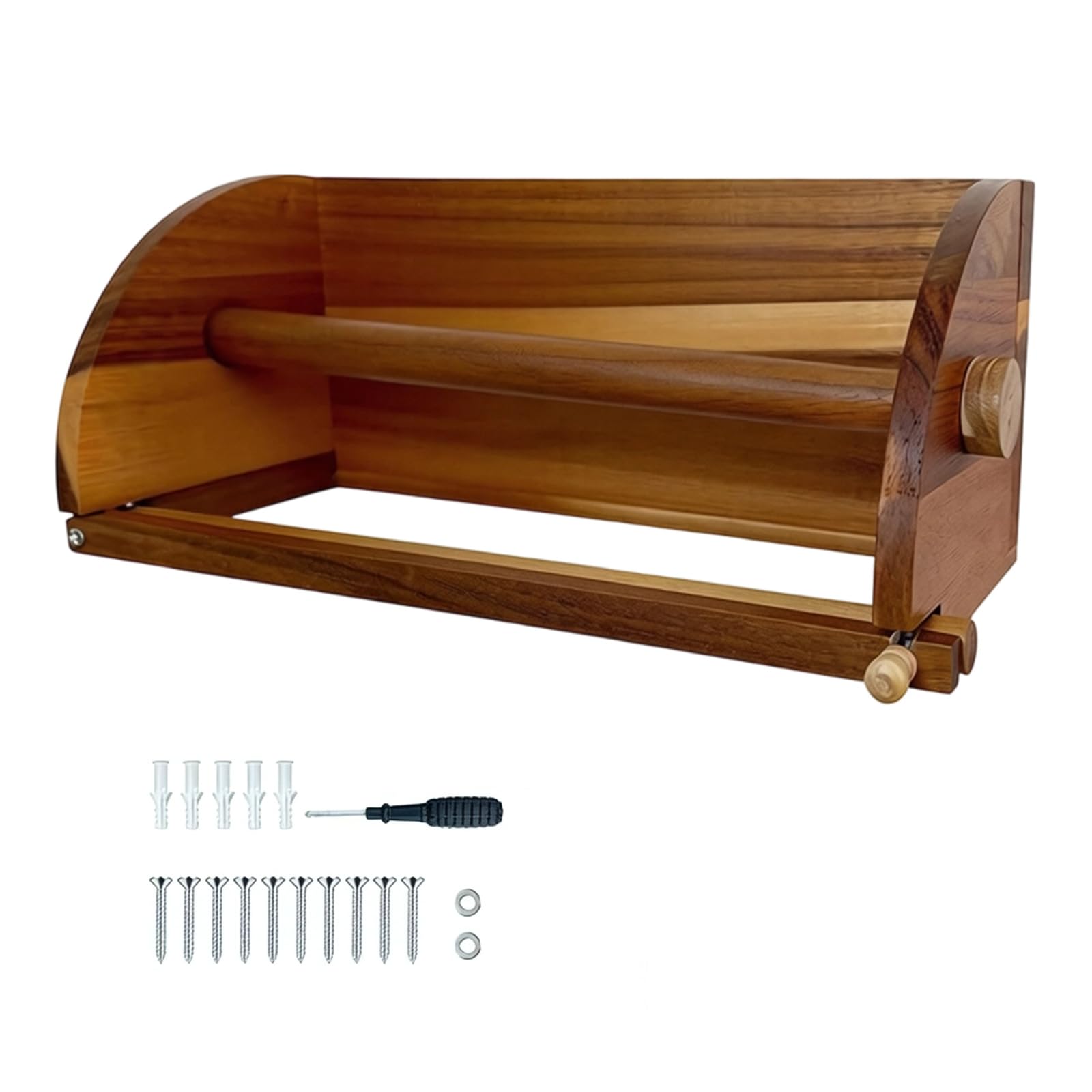 Wooden Paper Towel Holder, Large Wood Paper Towel Holder Under Cabinet Wooden Hanging Papers Towels Holders Wall Mount Farmhouse Papers Towels Rack for Kitchen Countertop