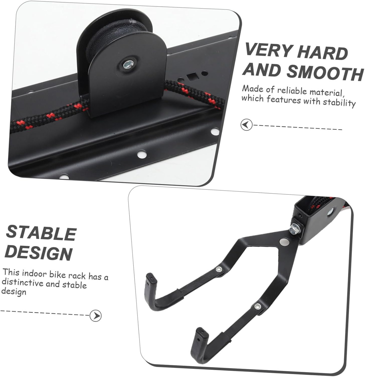 Bike Ceiling Mount Rack with Pulley System, Black Steel Bicycle Hook for Garage Storage, Indoor Cycling Bike Hoist for Space-saving Vertical Hanging Random Color