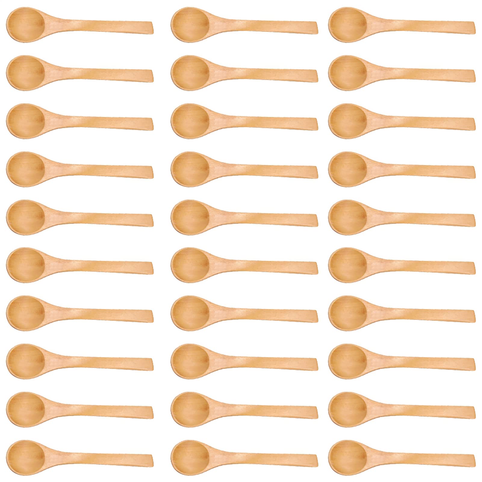 Mini Wooden Spoons, 30pcs Handmade Spoon Children 12.5cm Small Serving Spoons Condiments Salt Spoons Coffee Tea Sugar Salt Jam Mustard Ice Cream Spoons Cutlery Kitchen Condiment Spoon
