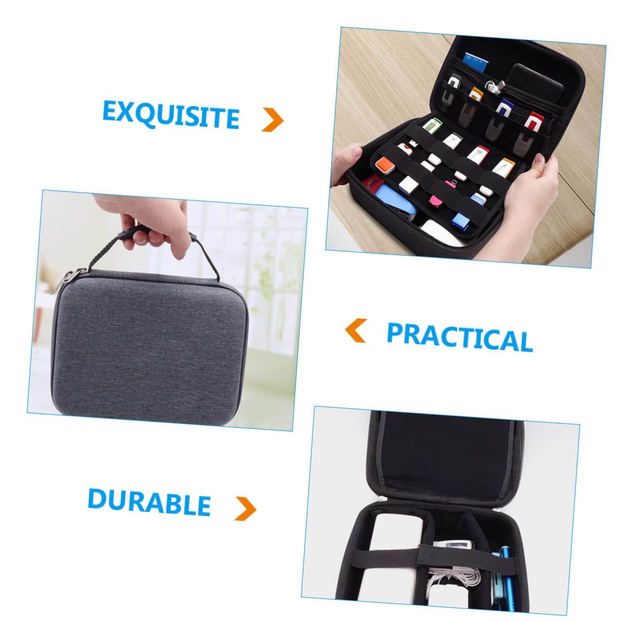 Housoutil Borsa Organizer per Cavi da Viaggio con Cerniera per Caricabatterie Dati Accessori per Esterni