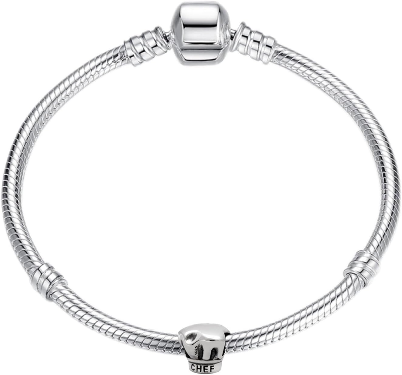 Lamoony Charm I Love Cooking Charm 925 Sterling Silver Chef Hat Charm for Pandora Bracelet - Image 5