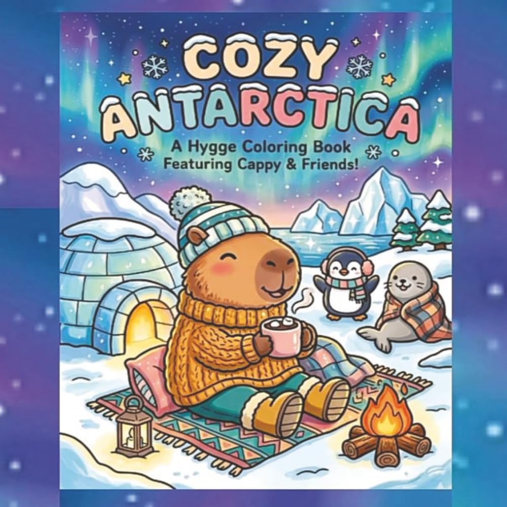 Cozy Antarctica: Cozy Coloring Book for Adults and Teens and Kids, Hygge Coloring Book, Hygge Designs, Bold and Easy Cute Designs, Cozy Capybara Coloring Book, Cozy (Cozy Cappy Adventures)