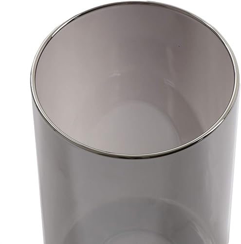 Miniatura 4 de Paquete de 2 pantallas de lámpara de vidrio gris ahumado, pantalla cilíndrica de vidrio brillante industrial de repuesto o globo para lámpara