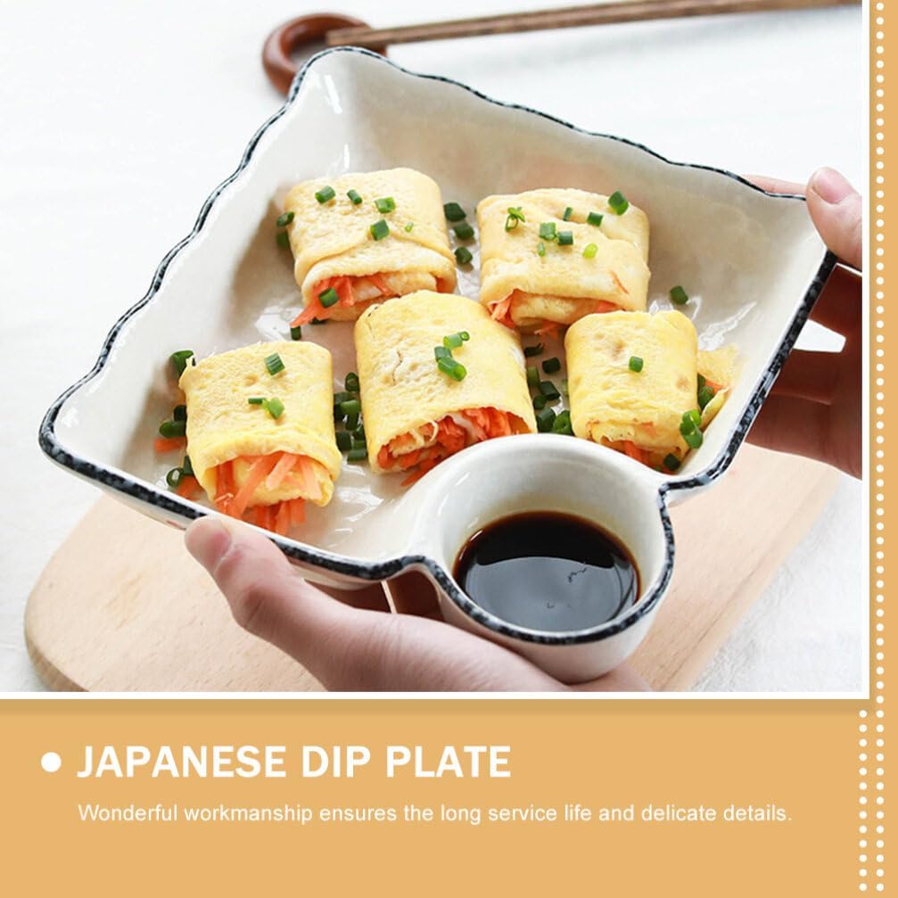 Hemoton Ceramic Sushi Plate Set Dividers Sushi Dishes Set for Japanese Food Decorative