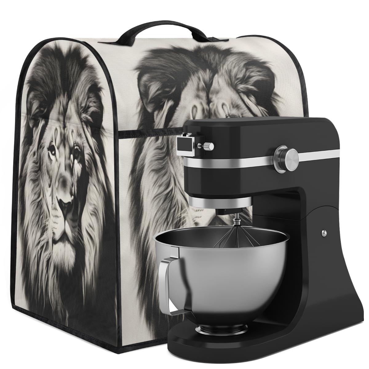 Coffee Maker Cover Animal Lion Kitchen Appliance Covers Small Appliance Covers Blender Cover Juicer Cover Dust Covers for Kitchen Appliances with Top Handle and Pockets,Washable,C388