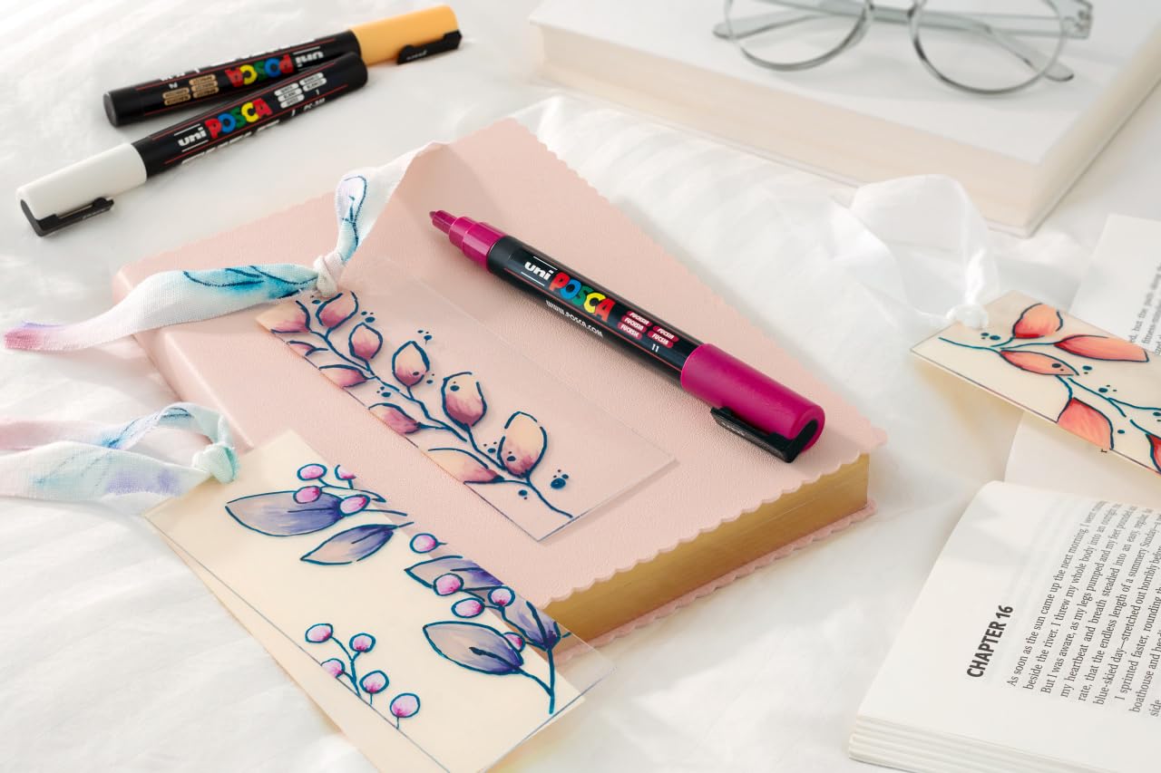 Faber-Castell uni-ball 186829 - Zestaw markerów POSCA, 20 sztuk, w tym instrukcja do 3 projektów DIY
