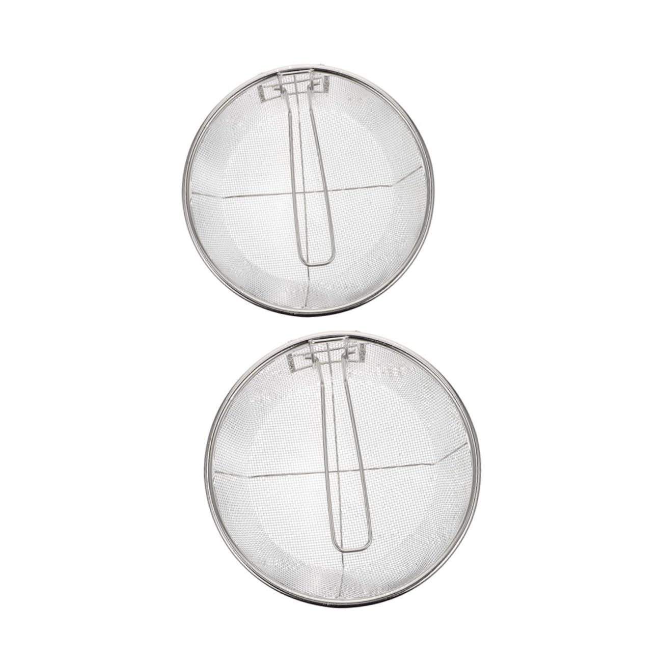 TOYANDONA Cesta Freidora Redonda Plegable de Acero Inoxidable 2 Piezas