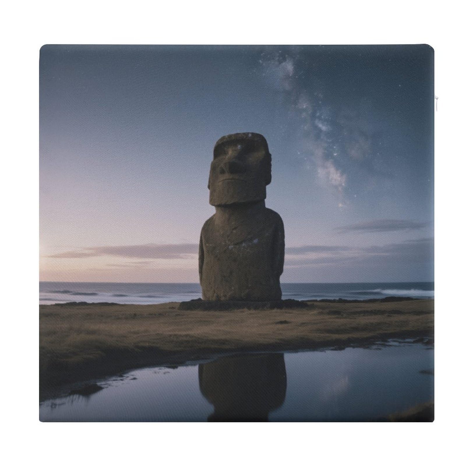 Cojín de silla con estatuas de isla de Pascua ideal para muebles de patio y suelo