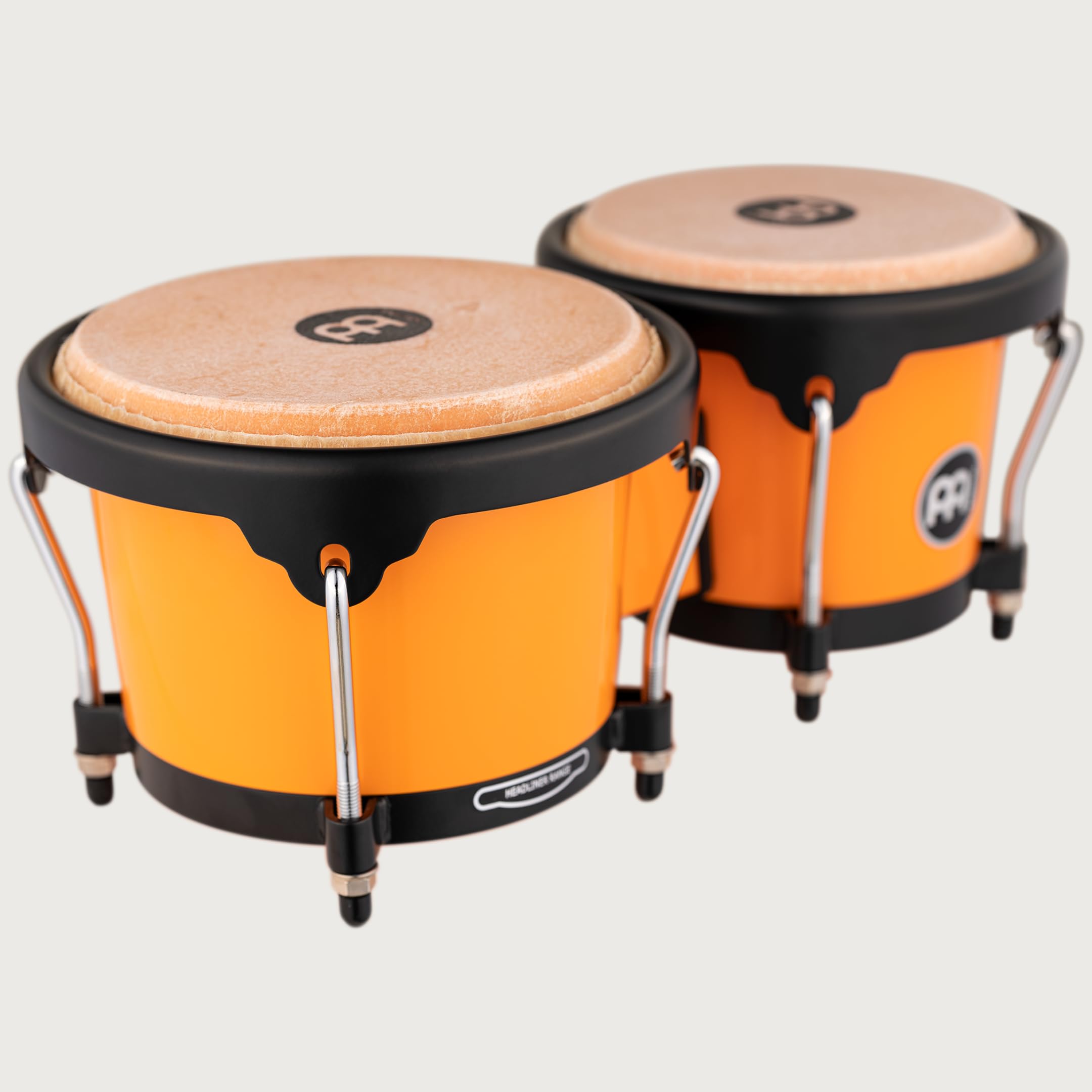 Meinl Percussion Bongos Journey Series – 2 Bongosy 6,5 i 7,5 cala – W Zestawie Klucz Do Strojenia – Tworzywo ABS, Kolor Pomarańczowy (HB50CS)