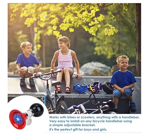 Gummi Kinderfahrrad Hupe - Metall Fahrradklingel, Horn Klingel, Laut Warnungsglocke für Jungen Mädchen Zubehör (Rot)