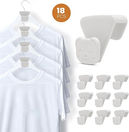 Miniatura 9 de Ganchos para colgar en el armario, paquete de 18 ganchos resistentes con triple cascada, ganchos de conector para colgar ropa, extensor de plástico,