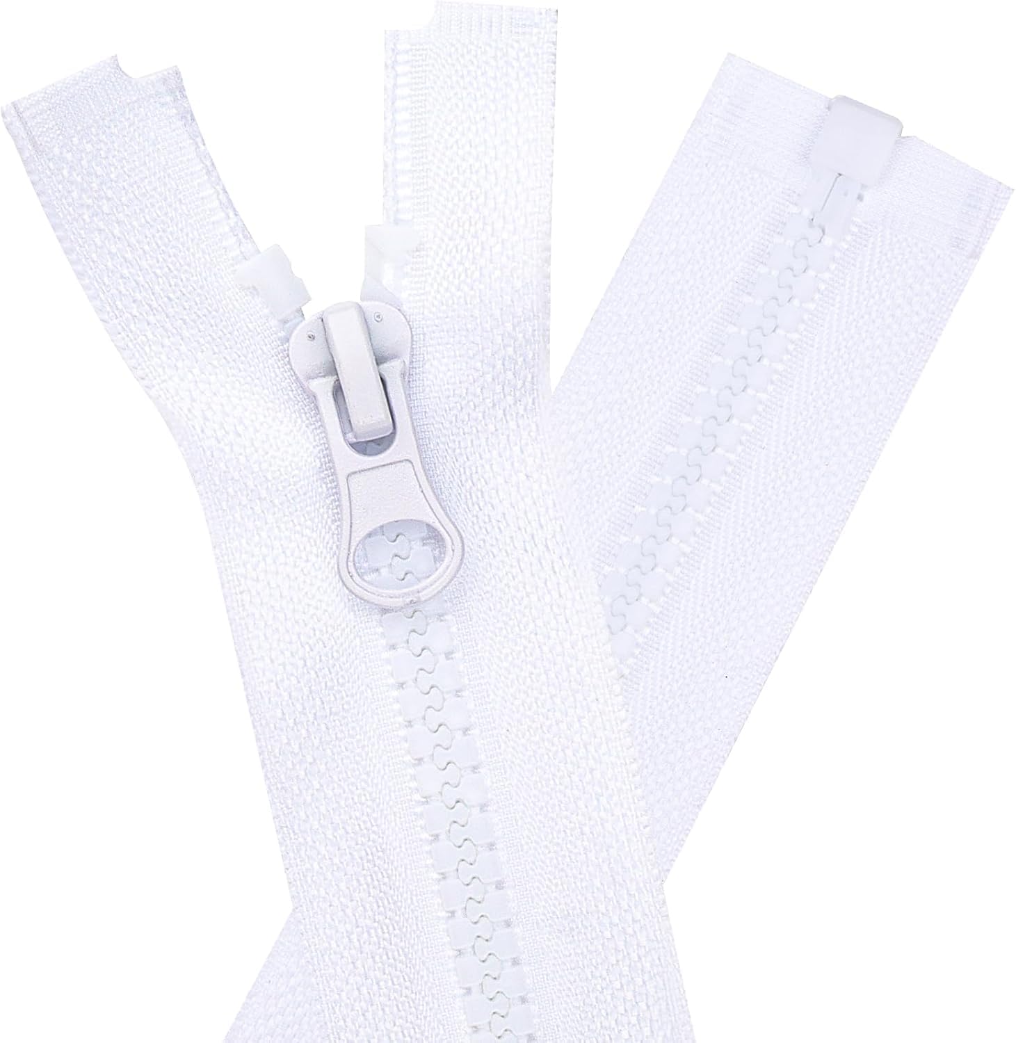 DOITEM 5 Pezzi 80 cm # 5 separare Cerniere Chiusure Lampo per Jacket Cucire Cappotti Giacca plastica Cerniere (Bianca 5 Pezzi